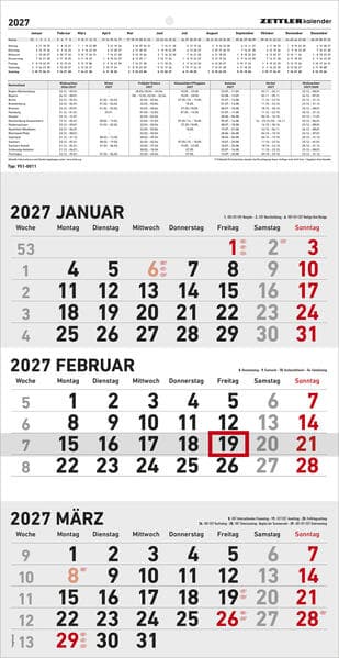 3-Monatskalender klein 2027
