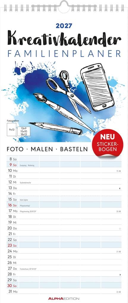 Kreativkalender Familienplaner 2027