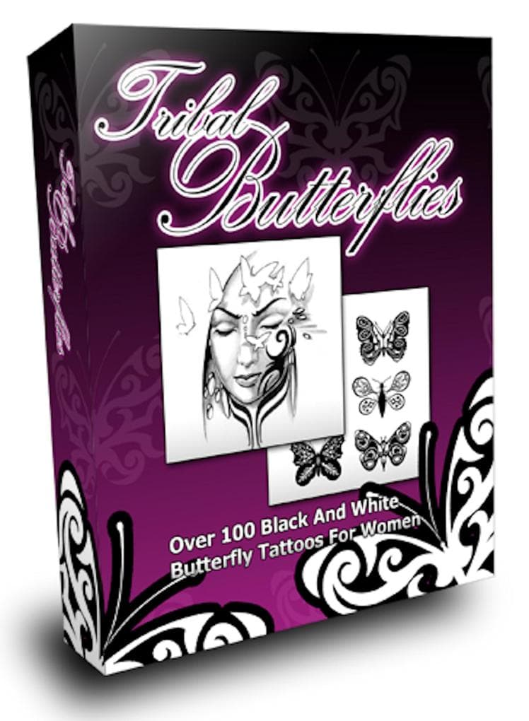 Tribal Schmetterlinge. Über 100 schwarz weiße Schmetterlingstattoos für Frauen.