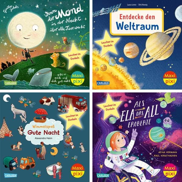 Maxi-Pixi-4er-Set 129: Sonne, Mond und Sterne leuchten (4x1 Exemplar)