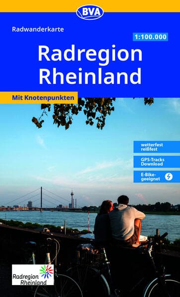 BVA Radwanderkarte RadRegion Rheinland die schönsten Radtouren mit Knotenpunkten 1:100.000