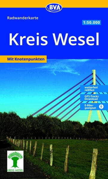 BVA Radwanderkarte Kreis Wesel mit Knotenpunkten 1:50.000