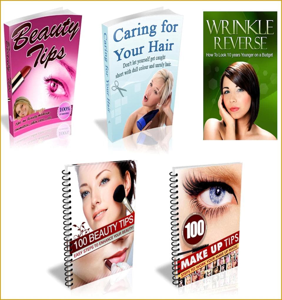 5 Ebooks zur Pflege ihrer Schönheit - Wellness und Beauty. Ebook in deutscher Sprache.
