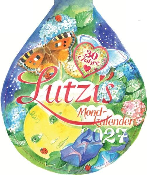 Lutzis Mondkalender rund Ø 16cm (Tagesabreisskalender) 2027