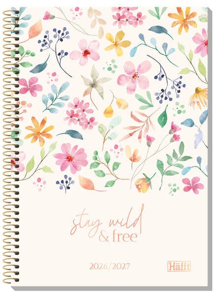 Häfft College-Timer A5 26/27 - Schülerkalender [Wild Blossoms]