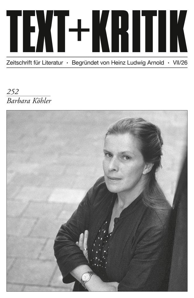 TEXT + KRITIK 252 - Barbara Köhler