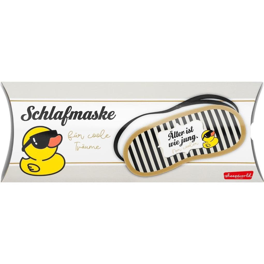 Sheepworld Schlafmaske mit Motiv Ente und Spruch "Älter"