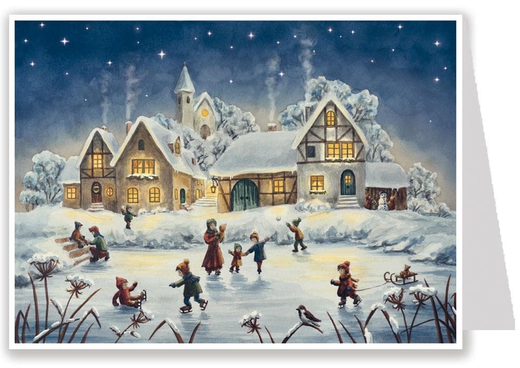 Postkarten-Adventskalender "Eislauffreuden"