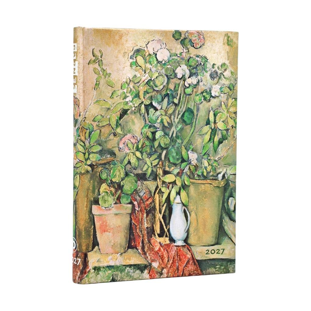 12-Monatskalender 2027 Cezannes Terrakotta-Töpfe und Blumen Mini Verso