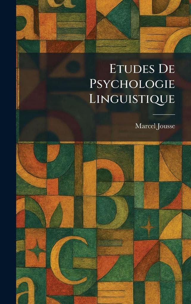 Etudes De Psychologie Linguistique