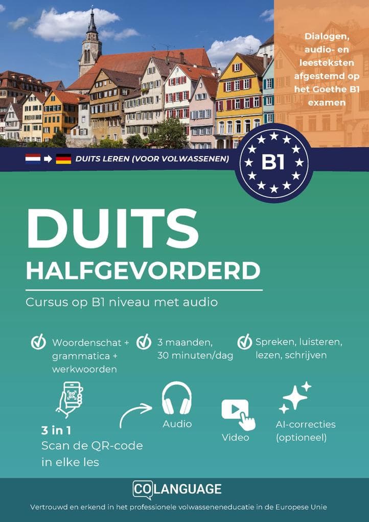 Duits B1 halfgevorderd. Cursus op B1-niveau met audio (Duits leren voor volwassenen )