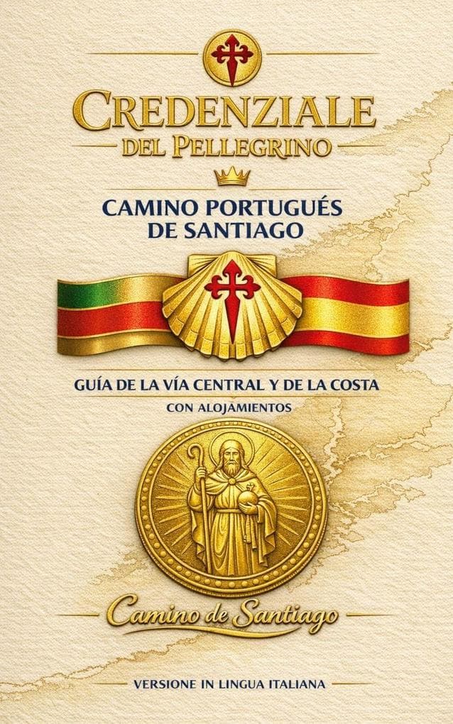 CREDENZIALE DEL PELLEGRINO PER IL CAMMINO DI SANTIAGO PORTOGHESE CENTRALE E DELLA COSTA