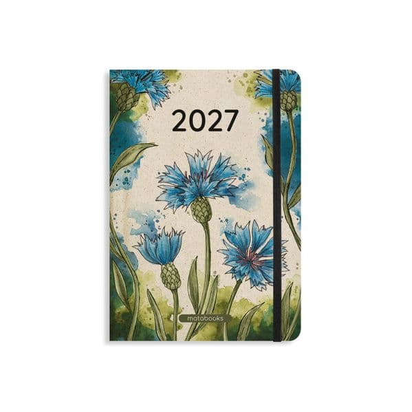 matabooks - A5 Kalender Samaya 2027 Farbe: Cornflower Blue (DE/EN)