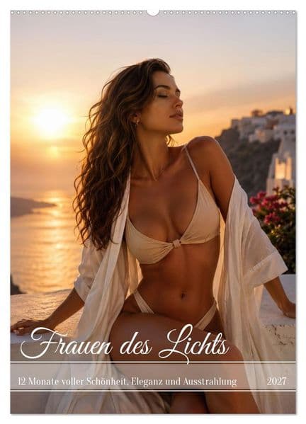 Frauen des Lichts - 12 Monate voller Schönheit, Eleganz und Ausstrahlung (Wandkalender 2027 DIN A2 hoch), CALVENDO Monatskalender