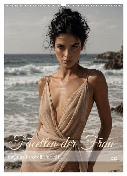 Facetten der Frau - Eleganz in zwölf Porträts (Wandkalender 2027 DIN A2 hoch), CALVENDO Monatskalender