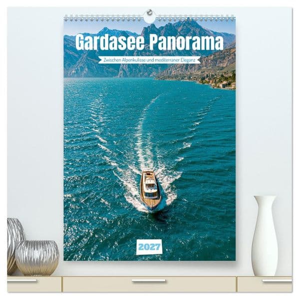 Gardasee Panorama (hochwertiger Premium Wandkalender 2027 DIN A2 hoch), Kunstdruck in Hochglanz