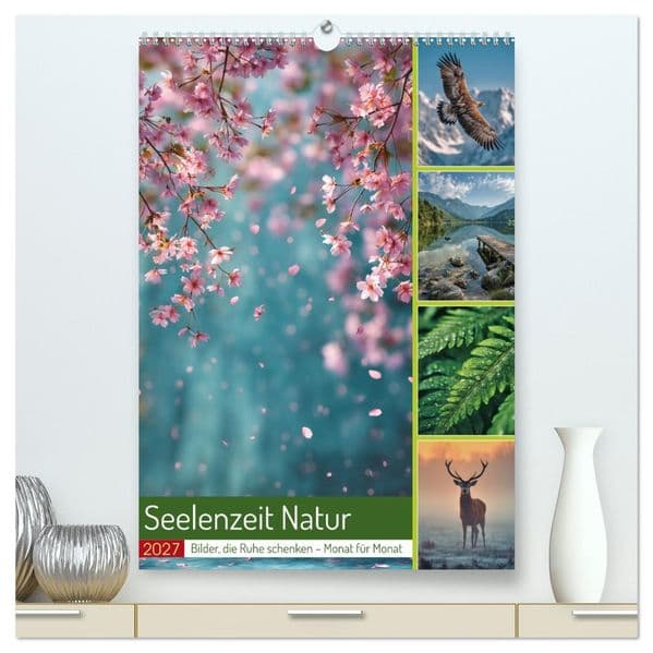 Seelenzeit Natur (hochwertiger Premium Wandkalender 2027 DIN A2 hoch), Kunstdruck in Hochglanz