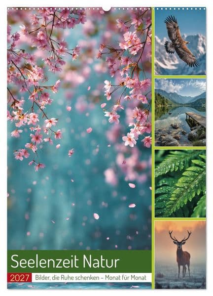 Seelenzeit Natur (Wandkalender 2027 DIN A2 hoch), CALVENDO Monatskalender