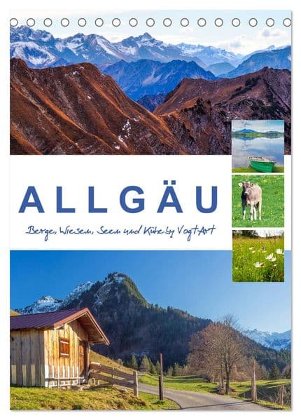 Allgäu, Berge, Wiesen, Seen und Kühe. (Tischkalender 2027 DIN A5 hoch), CALVENDO Monatskalender