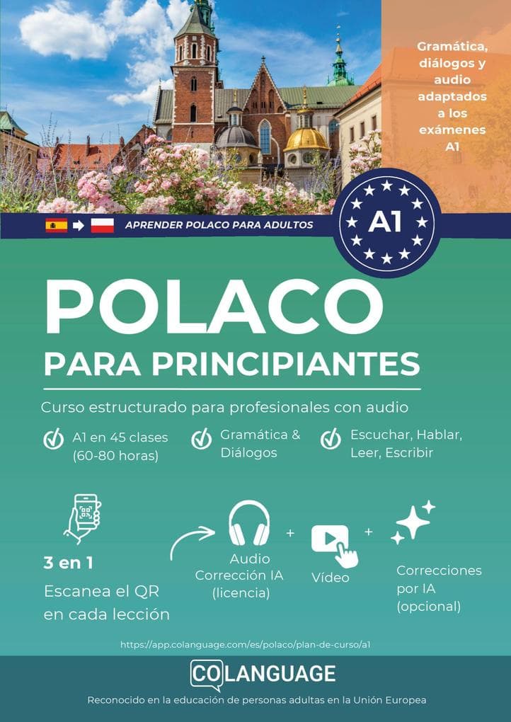 Aprender polaco A1 para principiantes. Curso estructurado para profesionales con audio