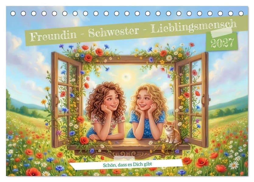 Freundin - Schwester - Lieblingsmensch (Tischkalender 2027 DIN A5 quer), CALVENDO Monatskalender
