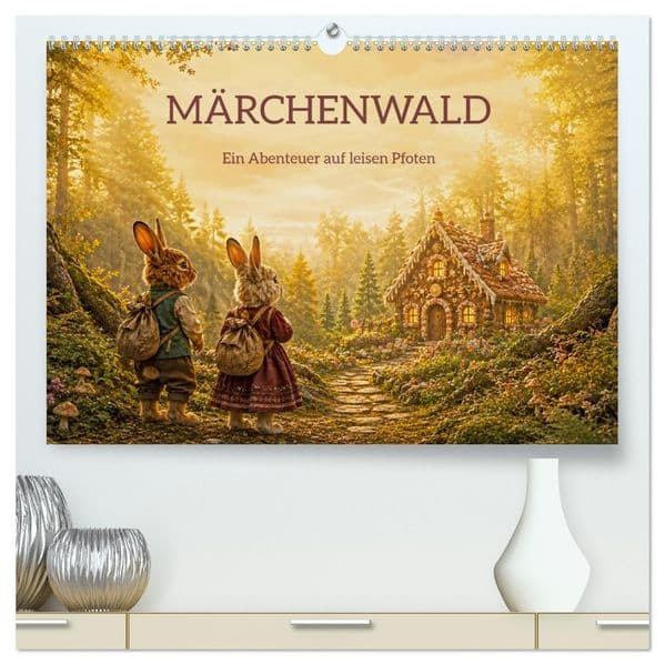 MÄRCHENWALD - Ein Abenteuer auf leisen Pfoten (hochwertiger Premium Wandkalender 2027 DIN A2 quer), Kunstdruck in Hochglanz