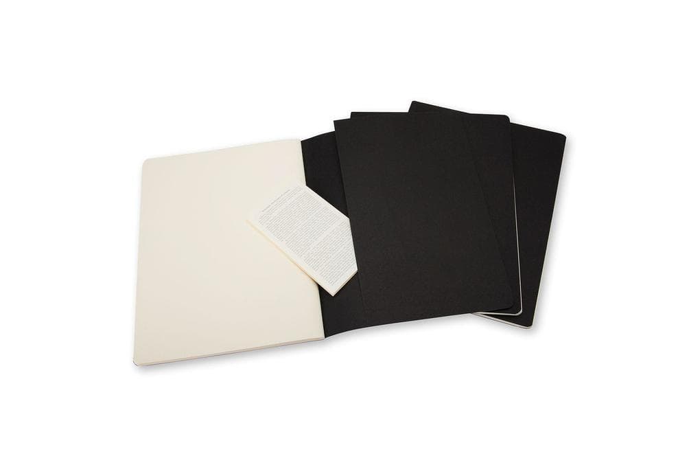 Moleskine Cahier Extra Large blanko schwarz. 3er Pack