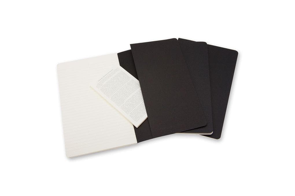 Moleskine Cahier large liniert schwarz DIN A5. 3er Pack