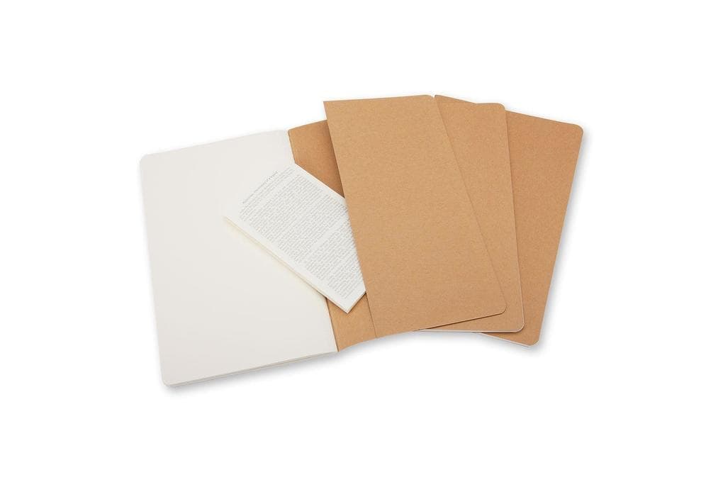 Moleskine Cahier large blanko packpapierbraun DIN A5. 3er Pack