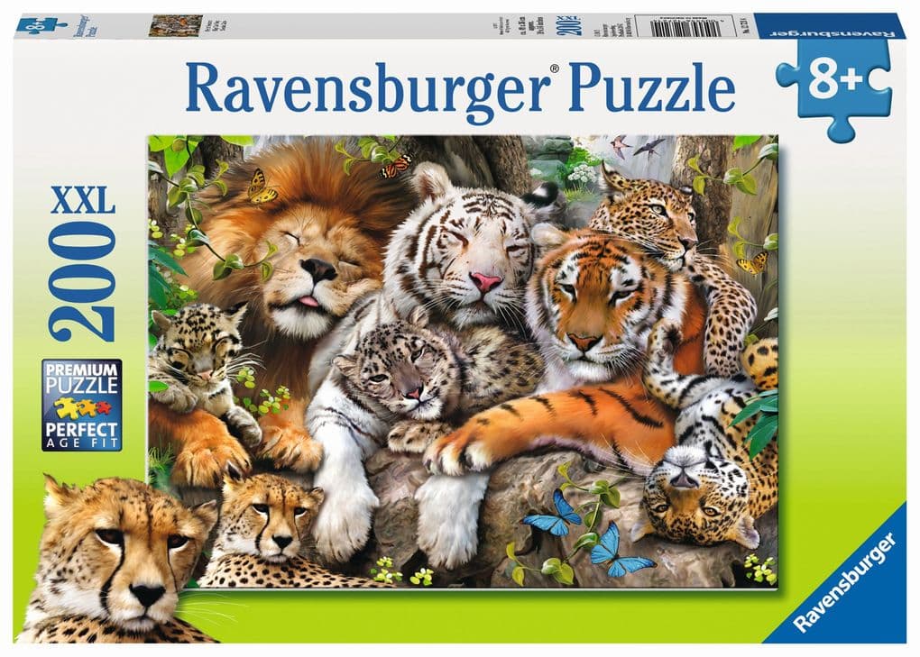 Schmusende Raubkatzen Puzzle 200 Teile