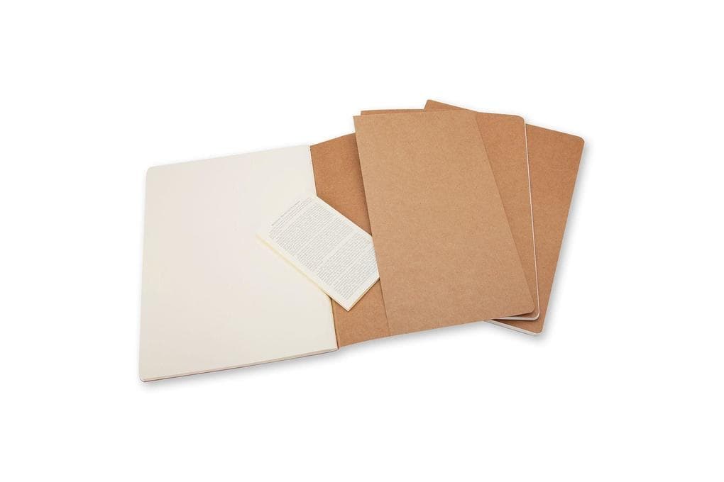 Moleskine Cahier Extra Large blanko packpapierbraun. 3er Pack