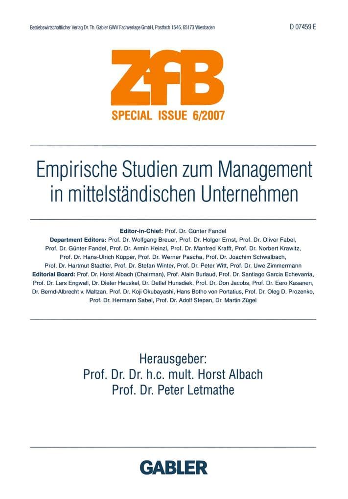Empirische Studien zum Management in mittelständischen Unternehmen