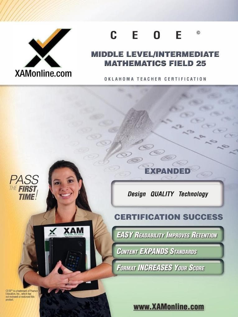 Ceoe Osat Middle-Level Intermediate Mathematics Field 25 Teacher Certification Test Prep Study Guide