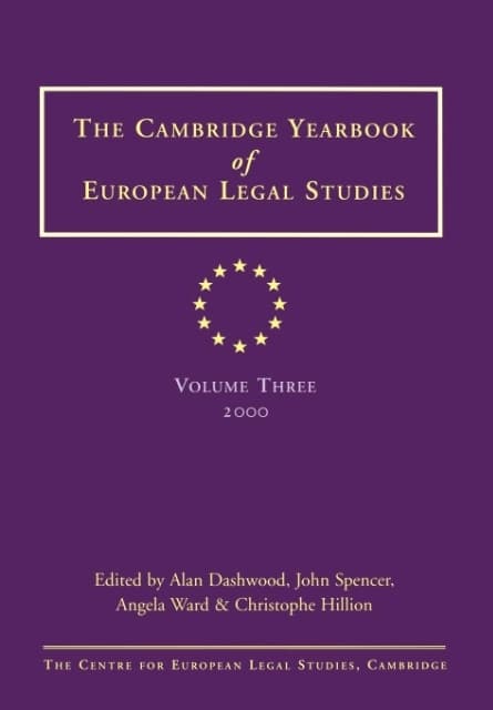 Cambridge Yearbook of European Legal Studies Vol 3, 2000