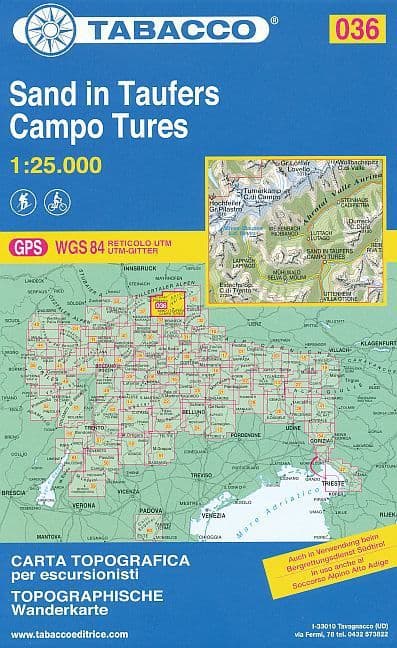 Tabacco Wandern 1 : 25 000 Sand in Taufers / Campo Tures