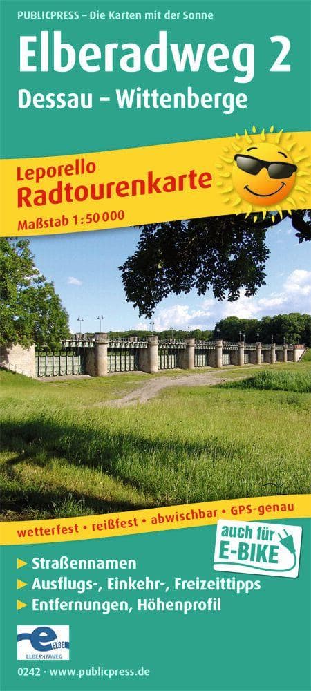 Radwanderkarte Elberadweg 02. Dessau - Wittenberge 1 : 50 000