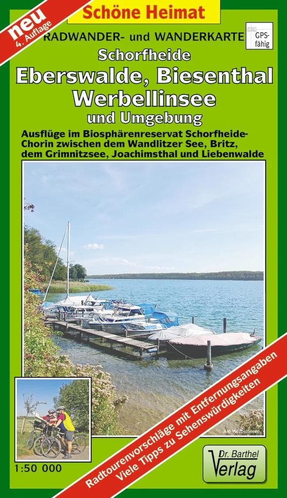 Radwander- und Wanderkarte Schorfheide, Biesenthal, Werbellinsee und Umgebung 1 : 50 000