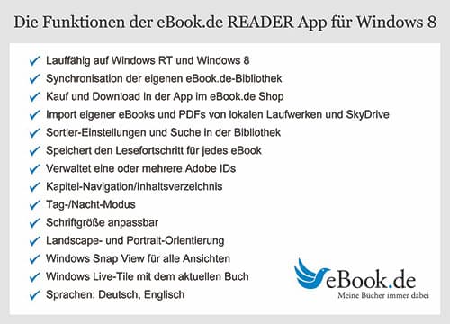 Die Windows 8 App von eBook.de