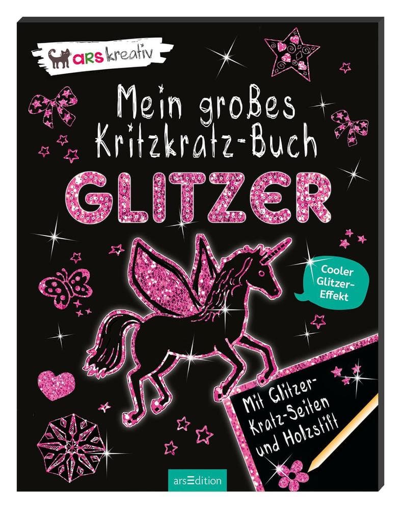 Mein großes Kritzkratz-Buch Glitzer: Cooler Glitzer-Effekt