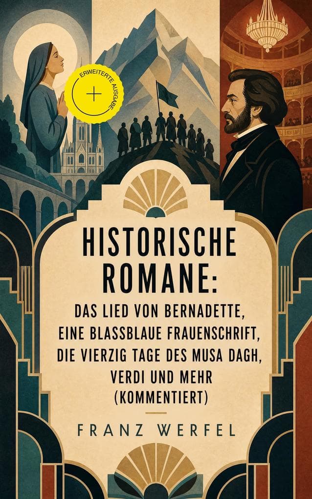 Historische Romane: Das Lied von Bernadette, Eine blassblaue Frauenschrift, Die vierzig Tage des Musa Dagh, Verdi und mehr (Kommentiert): Erweiterte Ausgabe. Glaube, Schuld und Geschichte