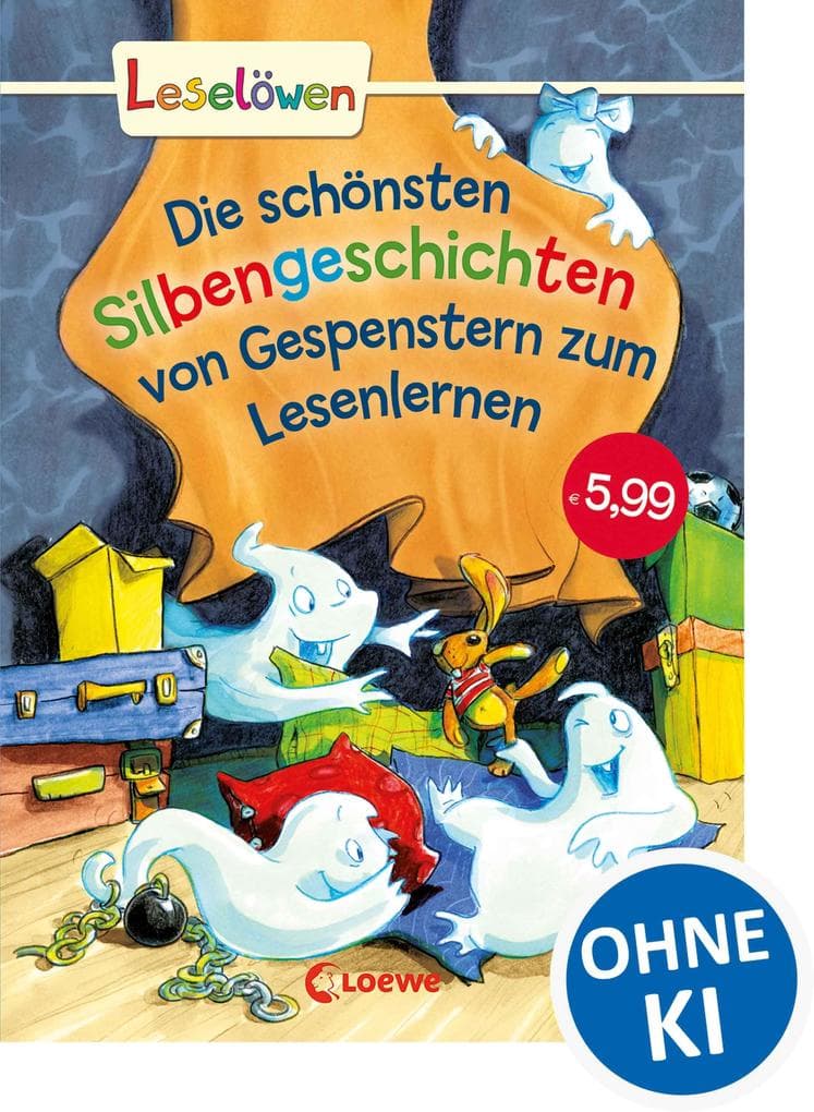 Leselöwen - Das Original - Die schönsten Silbengeschichten von Gespenstern zum Lesenlernen: Erstlesebuch mit Silbenfärbung für Kinder ab 6 Jahre