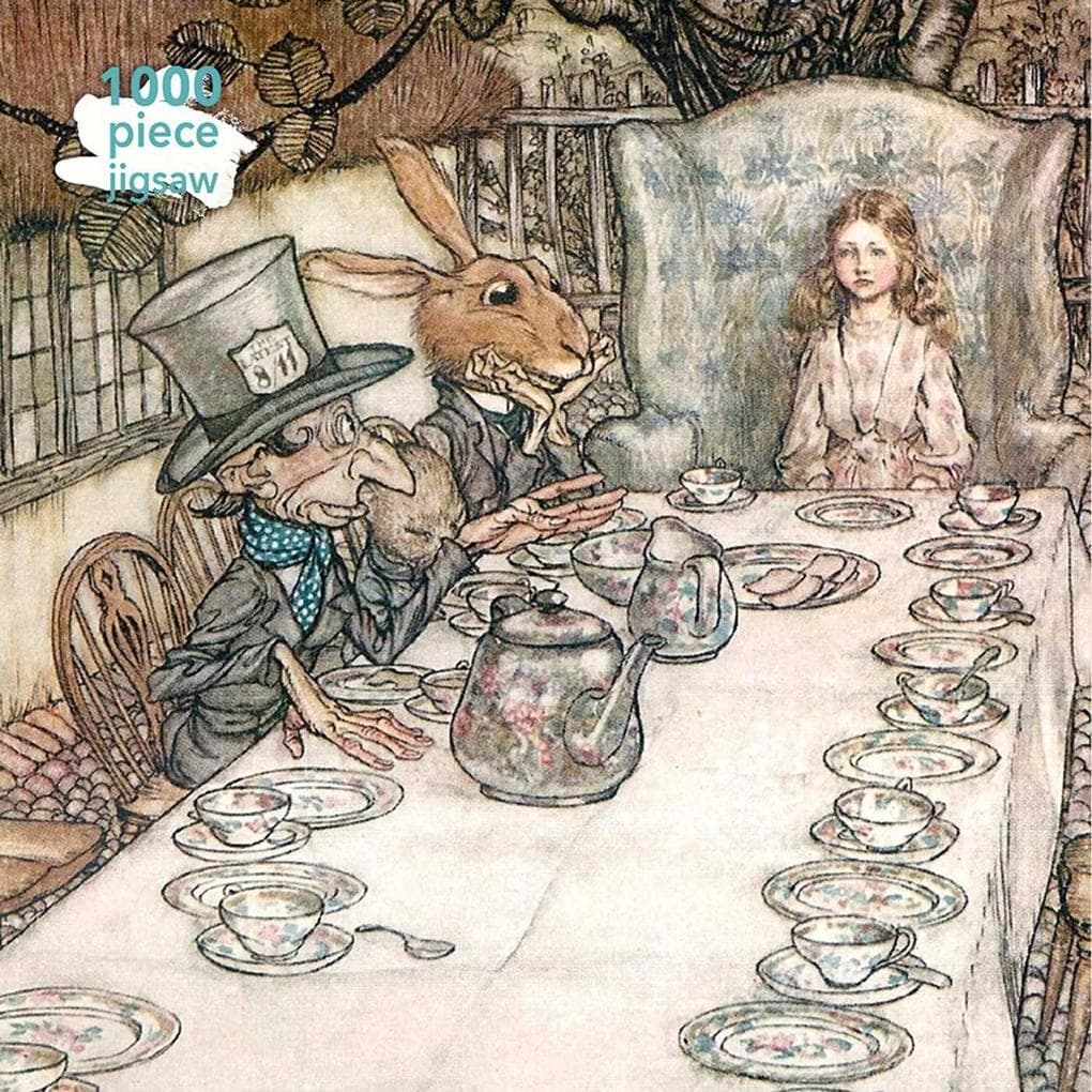 Adult Jigsaw Puzzle Arthur Rackham: Alice in Wonderland Tea Party: 1000-Piece Jigsaw Puzzles