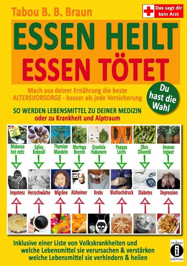 ESSEN HEILT - ESSEN TÖTET: Du hast die Wahl! Mach aus deiner Ernährung die beste ALTERSVORSORGE - besser als jede Versicherung! SO WERDEN LEBENSMITTEL ZU DEINER MEDIZIN oder zu Krankheit und Alptraum: Inklusive einer Liste von Volkskrankheiten und welche Lebensmittel sie verursachen & verstärken, welche Lebensmittel sie verhindern & heilen