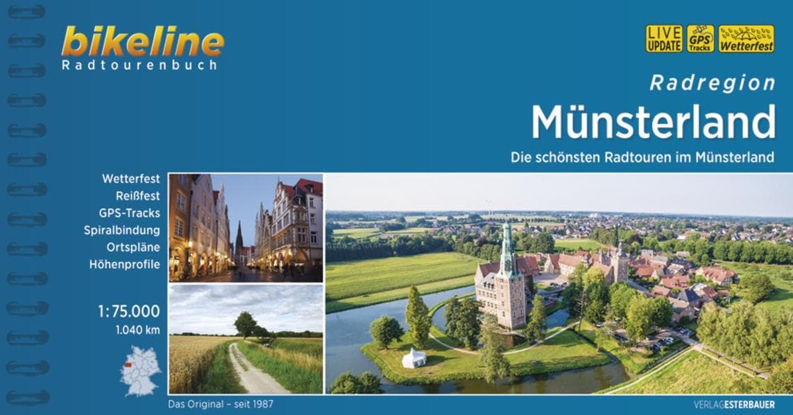 Radregion Münsterland: Die schönsten Radtouren im Münsterland 1.040 km, 1:75.000, wetterfest/reißfest, GPS-Tracks Download, LiveUpdate
