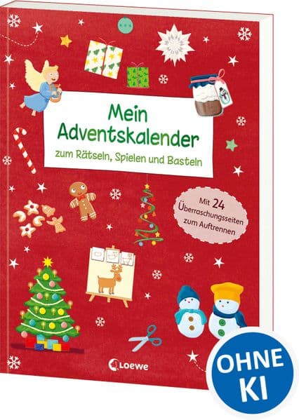 Mein Adventskalender zum Rätseln, Spielen und Basteln: Mit 24 Überraschungsseiten zum Auftrennen - Geschenkbuch für Kinder ab 4 Jahre