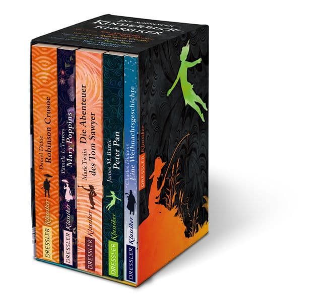 Die schönsten Kinderbuchklassiker: Limitierte Ausgabe im Taschenbuch-Schuber. Enthält "Robinson Crusoe", "Mary Poppins", "Die Abenteuer des Tom Sawyer", "Peter Pan" und "Eine Weihnachtsgeschichte"