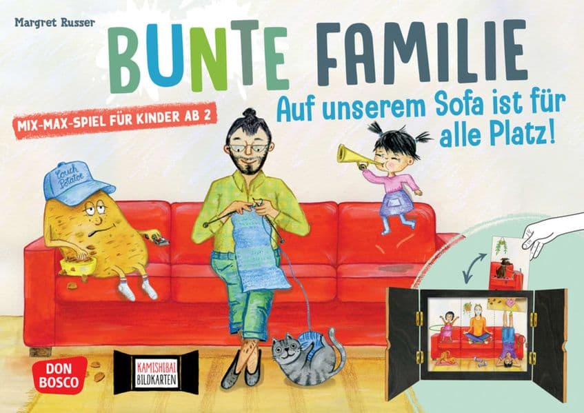 Bunte Familie: Auf unserem Sofa ist für alle Platz. Mix-Max-Spiel für Kinder ab 2: Mit dem Erzähltheater über moderne Familienformen, Toleranz und Diversität sprechen. Kamishibai-Bildkartenset