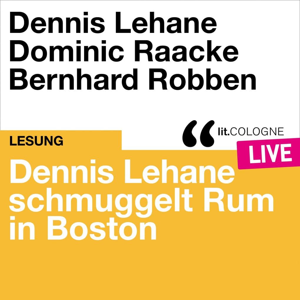 Dennis Lehane schmuggelt Rum in Boston: lit.COLOGNE live