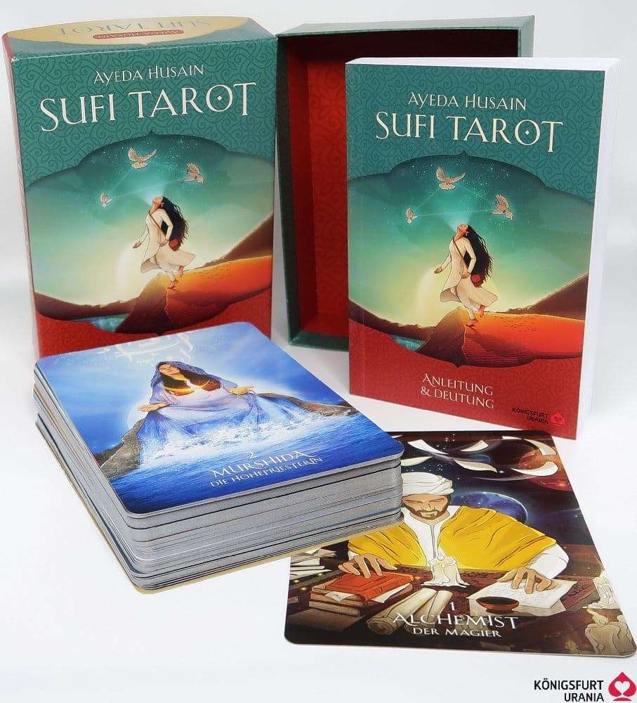 Sufi-Tarot - Der Weg des Herzens: 78 Tarotkarten mit Anleitung: Östliche Weisheit trifft westliches Tarot, Tarotdeck mit ausführlichem Booklet, Deutsch