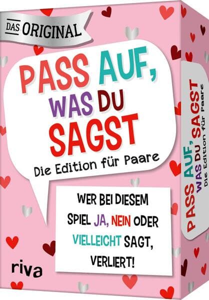 Pass auf, was du sagst - Die Edition für Paare: Wer bei diesem Spiel 'Ja', 'Nein' oder 'Vielleicht' sagt, verliert! | Das Original. Das perfekte Geschenk für Valentinstag, Hochzeit | Wer bei diesem Spiel 'Ja', 'Nein' oder 'Vielleicht' sagt, verliert! | Das Original. Geschenk zu Hochzeit. Ab 18